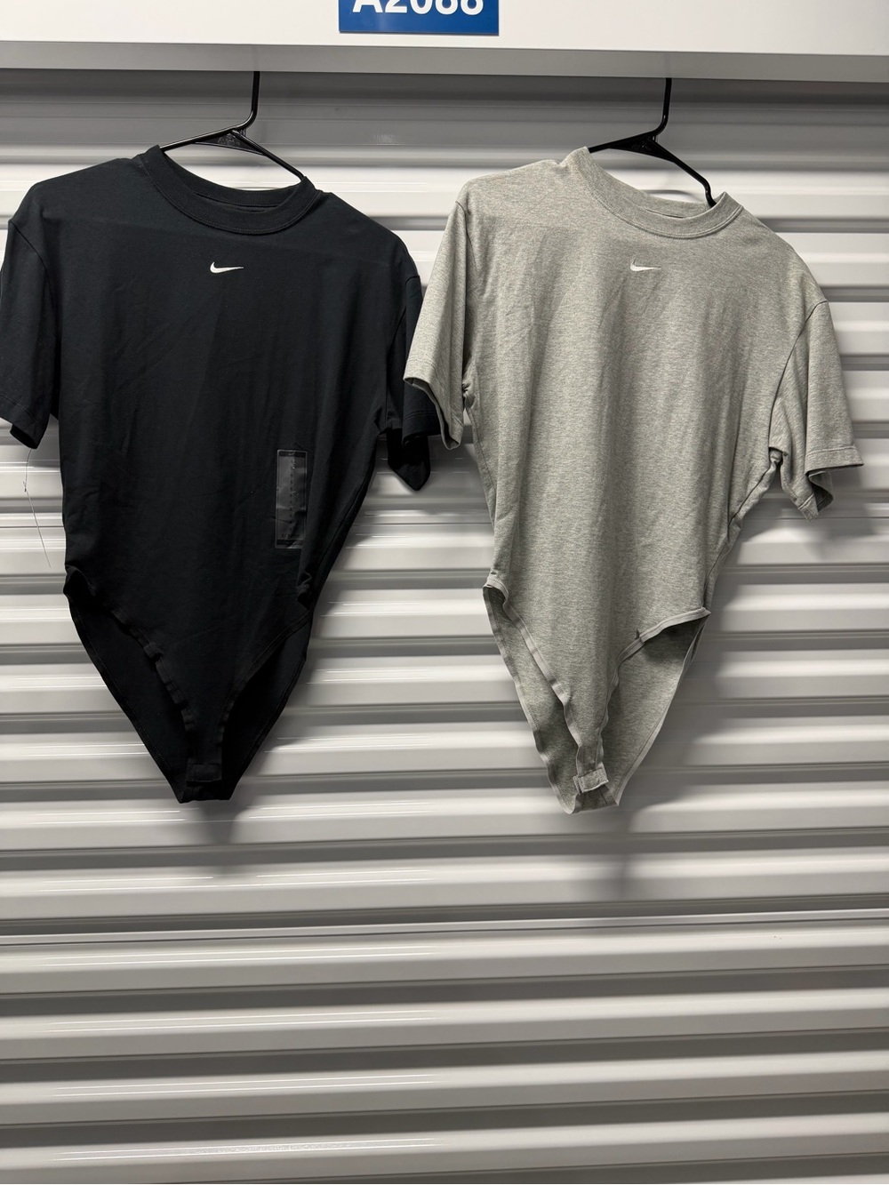 Nike Short-Sleeve Bodysuit Tee in Black and Gray